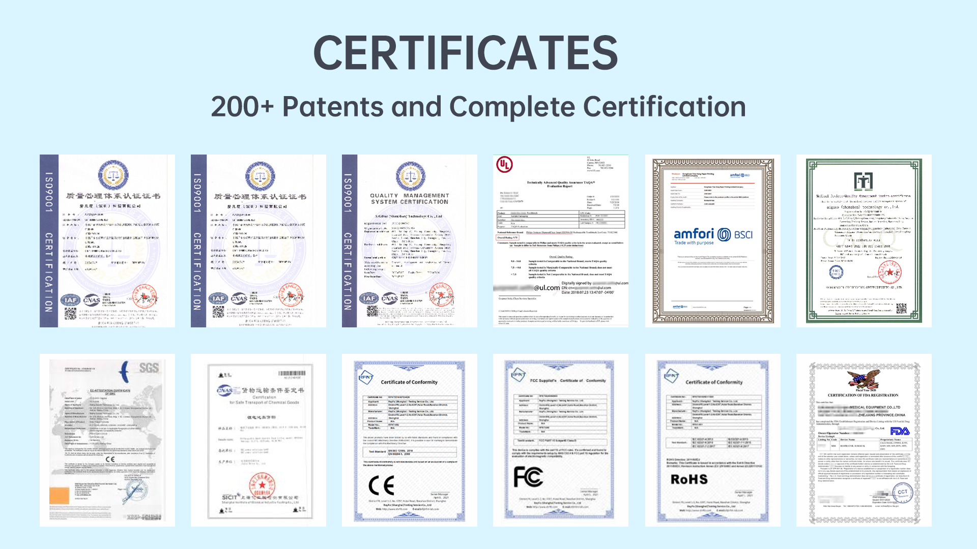 electric toothbrush manufacturing certification